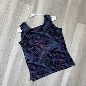 Vintage Floral Funky Abstract Tank Top (s/m) witchy whimsigoth unique slinky
